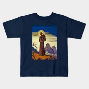 St. Francis Painting by Nicholas Roerich Kids T-Shirt